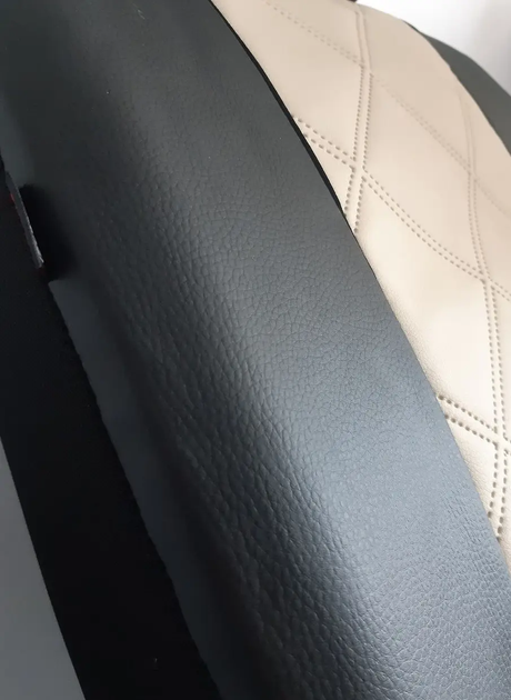 Авто чехлы из эко кожи Volkswagen Tiguan 2007-2015 Pok-ter ELIT Premium с бежевой вставкой - изображение 2