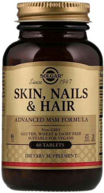 Комплекс для волосся, шкіри, нігтів Solgar Skin, Nails & Hair 60 таблеток (SOL735) - зображення 1