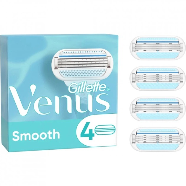 Сменные кассеты Gillette Venus Smooth 4 шт. (3014260262709) - Фото 1 Сменные кассеты Gillette Venus Smooth 4 шт. (3014260262709) - изображение 1