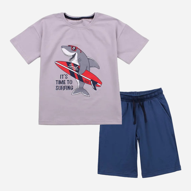 Детский летний комплект (футболка + шорты) для мальчика Flamingo 780-417 92 см Серый/Синий (4829960156062) - изображение 1