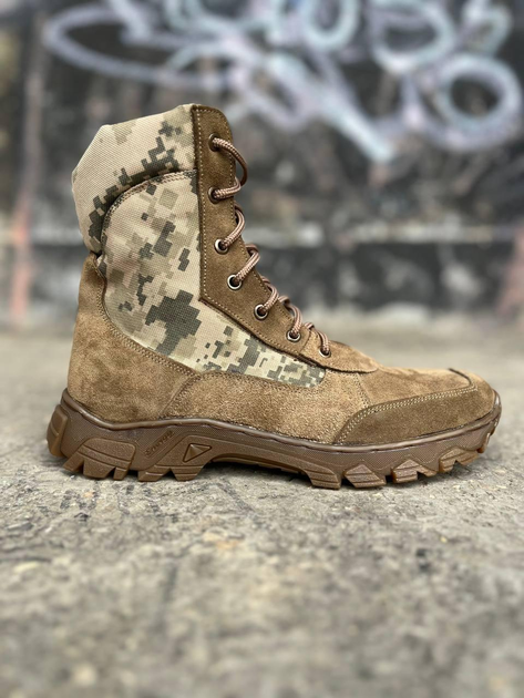 Берці тактичні чоловічі Light Boots 44 (29 см) Весна/Літо шкіра та кордура черевики легкі (койот піксель) - зображення 2