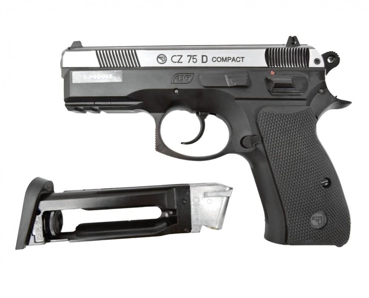 Пневматический пистолет ASG CZ 75D Compact Nikel - изображение 2