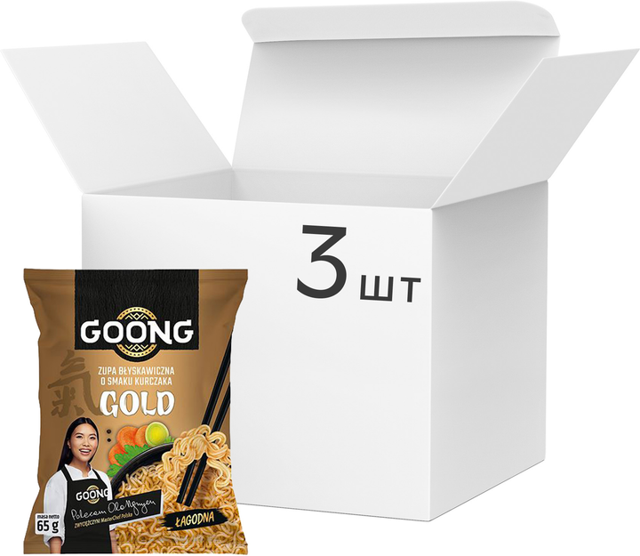 Набор супа быстрого приготовления Goong Куриный средне-острый 65 г х 3 ...