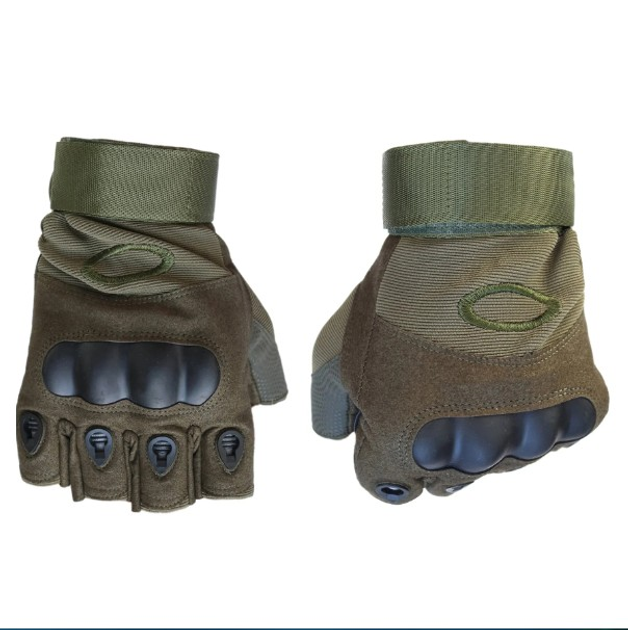 Универсальные тактические перчатки Oakley замшевые беспалые Оливковые XL - изображение 1