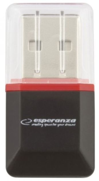 Czytnik kart Esperanza EA134K USB microSD/microSDHC Czarny - obraz 1