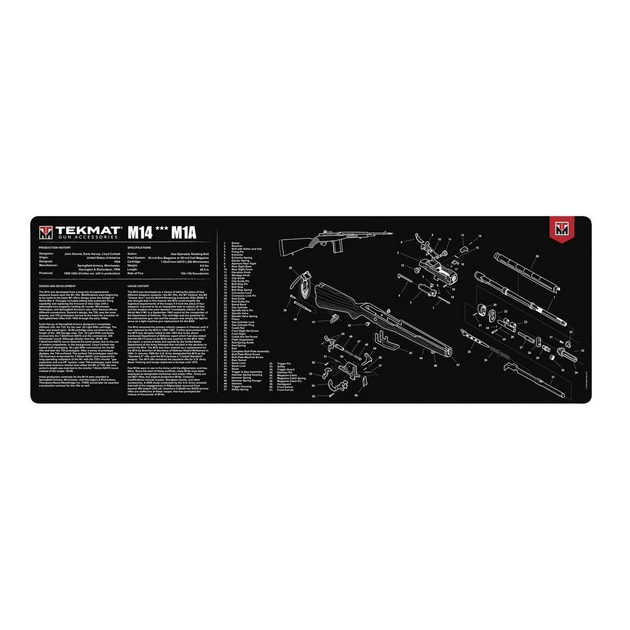Килимок TekMat Ultra Premium 38 x 112 см з кресленням M14/M1A для чищення зброї 2000000117423 - зображення 1