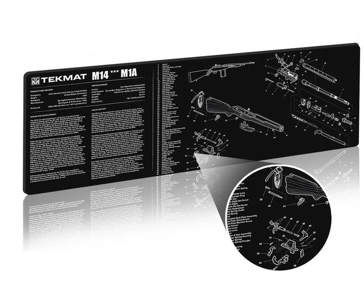 Килимок TekMat Ultra Premium 38 x 112 см з кресленням M14/M1A для чищення зброї - зображення 2