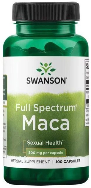 Swanson Maca 500 mg 100 kapsułek Wzmacnia Organizm (SW961) - obraz 1