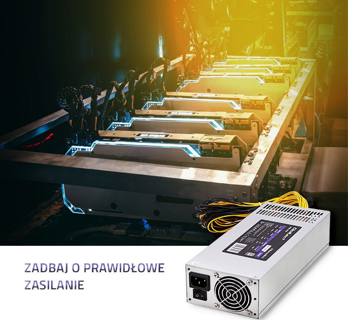 Блок живлення Qoltec power supply 1850W PCI-E 80 Plus Platinum Game miner (50350) - зображення 3