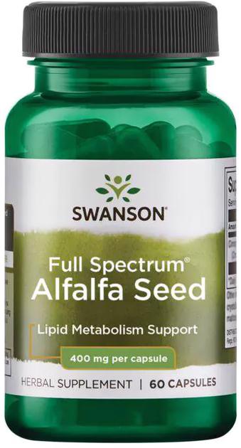 Nasiona lucerny Swanson Full Spectrum Alfalfa Seed 400 mg 60 kapsułek (SW1276) - obraz 1