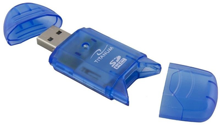 Czytnik kart Titanum TA101B USB 2.0 MicroSDHC/miniSD/MMC/SD/SDHC niebieski - obraz 3