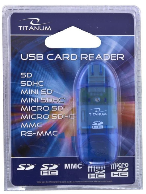 Czytnik kart Titanum TA101B USB 2.0 MicroSDHC/miniSD/MMC/SD/SDHC niebieski - obraz 4
