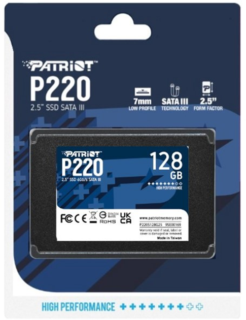 Patriot P220 128GB 2.5" SATAIII TLC (P220S128G25) - зображення 5