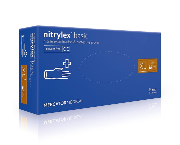Перчатки нитриловые Nitrylex® Basic нестерильные неопудренные XL (6736083) - изображение 1