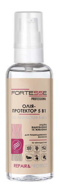 Масло-протектор 5 в 1 Fortesse Pro Repair&Protect Экспресс Восстанавливающее для сухих поврежденных волос 60 мл (4823115501523) 