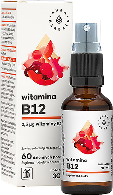 Witamina B12 Aura Herbals 30 ml (AH542) - obraz 1