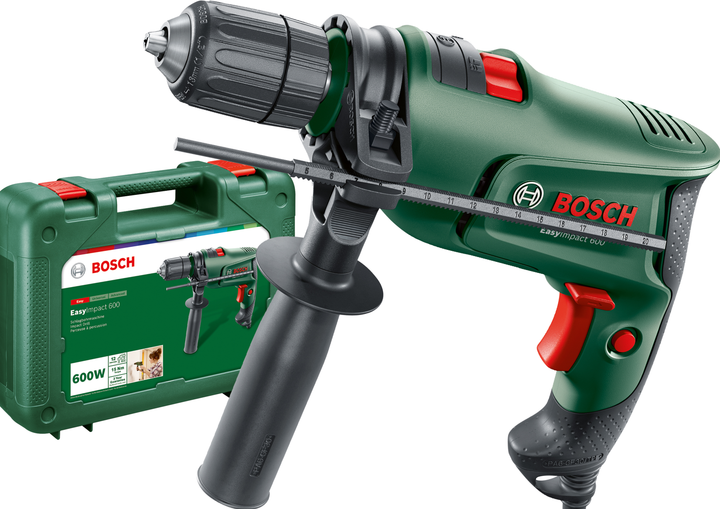 Дриль ударний Bosch EasyImpact 600, швидкозатисний патрон, Electronic Speed Control, валіза (0603133020) - зображення 1