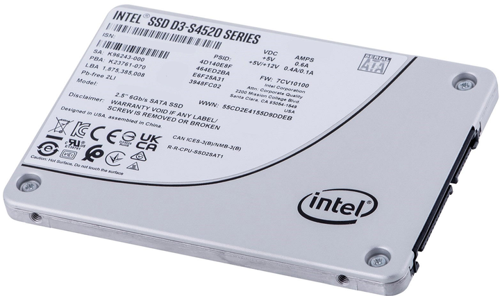 Dysk SSD Solidigm (Intel) S4520 960 GB 2.5" SATAIII 3D NAND (TLC) (SSDSC2KB960GZ01) - obraz 2