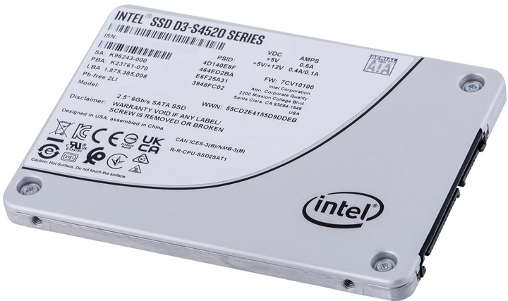 Dysk SSD Solidigm (Intel) S4520 1.92TB 2.5" SATAIII 3D NAND (TLC) (SSDSC2KB019TZ01) - obraz 2