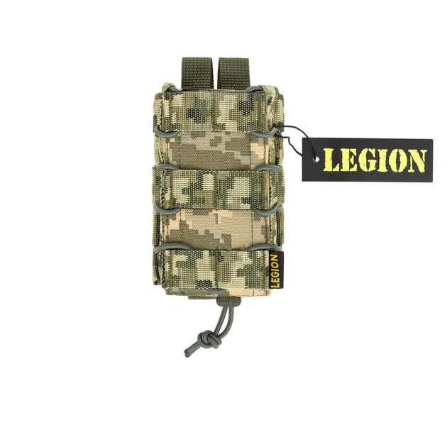 Подсумок Тактический для АК Legion открытый двойной МM14 пиксель военный для магазина TR_1433 - изображение 1