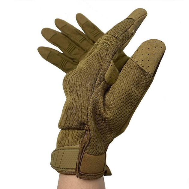 Перчатки тактические армейские с пальцами ВСУ (ВСУ) 20222179 9998 L койот (OPT-8051) - изображение 1
