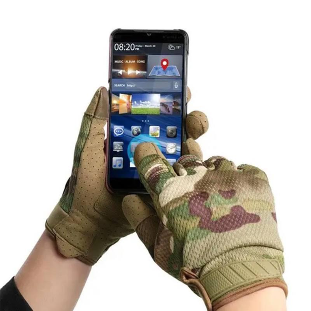 Перчатки тактические армейские с пальцами ВСУ Мультикам 20222176 10001 XL койот TR_10001 - изображение 2
