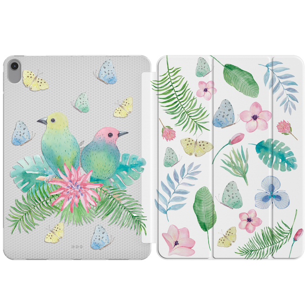 Чехол книжка, обложка для Apple iPad mini 6 (Тропические птицы) A2567 ...