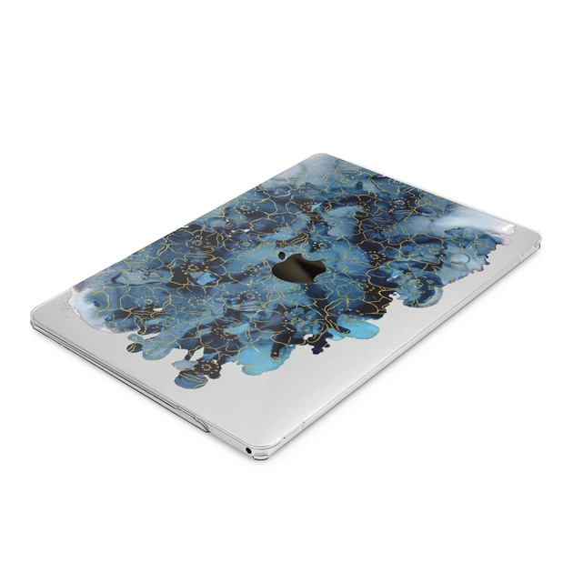 Чехол пластиковый для Apple MacBook Neo 13 (A18 Pro) 2026 (Абстрактные синие цветы) A3404 макбук нэо 13" inch - изображение 4