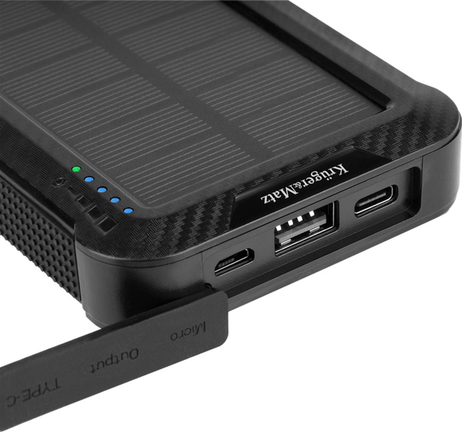 УМБ Kruger&Matz KM0910 10000 mAh Solar Black - зображення 4