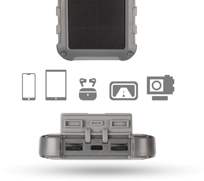 УМБ Xtorm Fuel XFS405 10000 mAh Solar IPX4 Gray - зображення 16