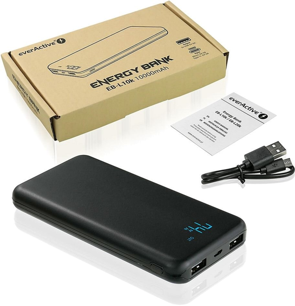 УМБ everActive EB-L10K Energy Bank 10000 mAh Black - зображення 5