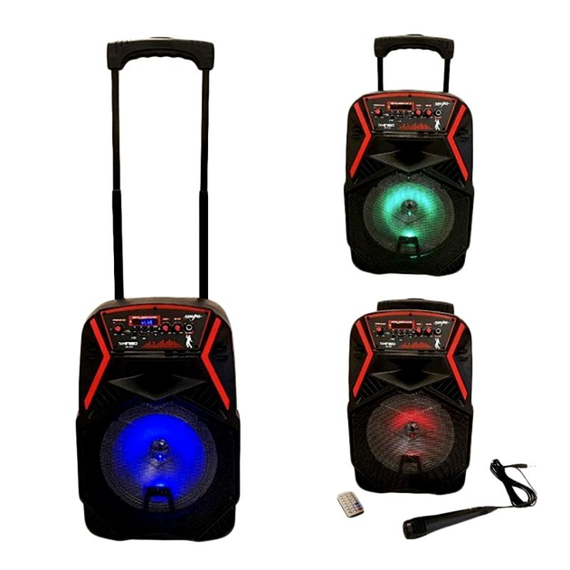 Бездротова портативна колонка Bluetooth з мікрофоном KIMISO QS-803 |40W, 3hours, 1800mAh, 1Mic| колонка караоке чемодан з мікрофоном і радіо Black - зображення 8