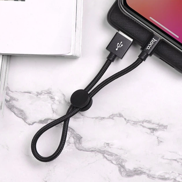 Кабель Hoco USB – Lightning короткий 0,25м для айфона Premium Charging Black (X35_iP) - Фото 4 Кабель Hoco USB – Lightning короткий 0,25м для айфона Premium Charging Black (X35_iP) - изображение 4