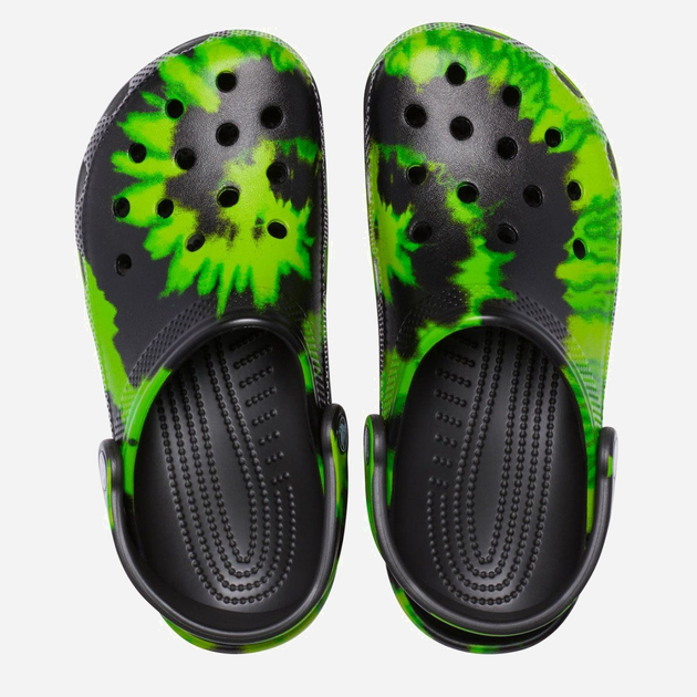 Чоловічі крокси Crocs Classic Tie-Dye Graphic CR205453-BKLP 43-44 (M10) 27.2 см Чорний/Зелений (191448790315) - зображення 3