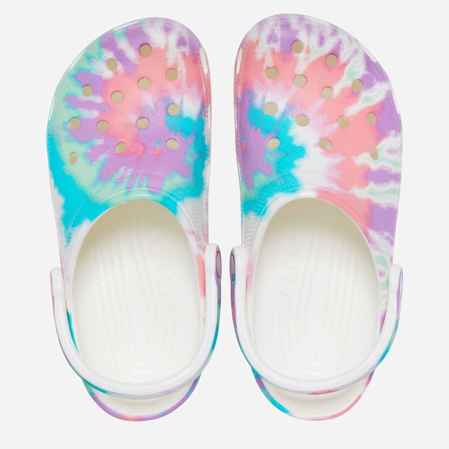Жіночі крокси Crocs Classic Tie-Dye Graphic CR205453-FRMT 37-38 (M5/W7) 23 см Білі з різнокольоровим (191448728271) - зображення 3