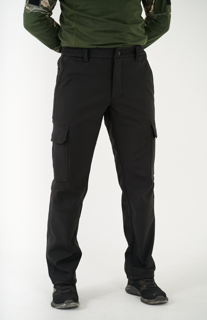 Тактичні штани UKM Софтшел 54-56 (L) чорні прямі - зображення 1