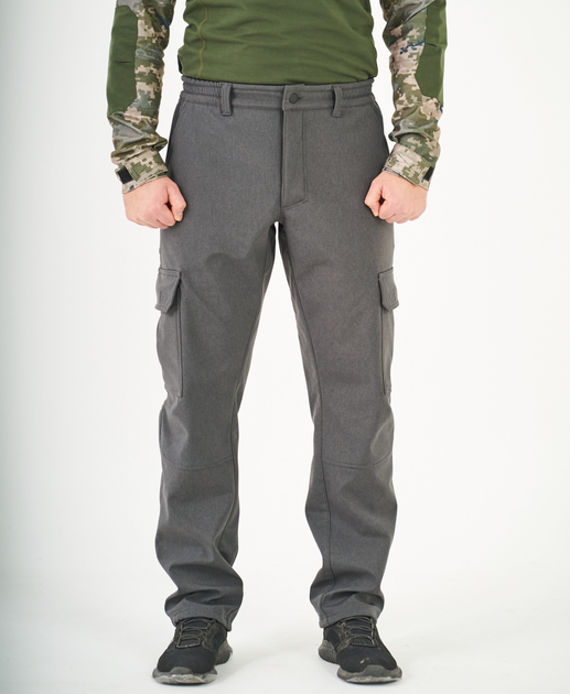 Тактичні штани UKM Софтшел 54-56 (L) сірі прямі - зображення 1