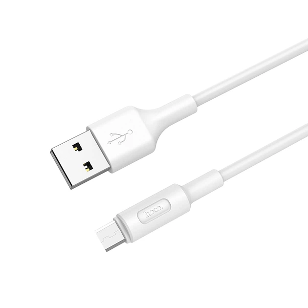 Кабель Hoco X25 USB – micro-USB 2 А 1 м білий - Фото 3 Кабель Hoco X25 USB – micro-USB 2 А 1 м білий - зображення 3