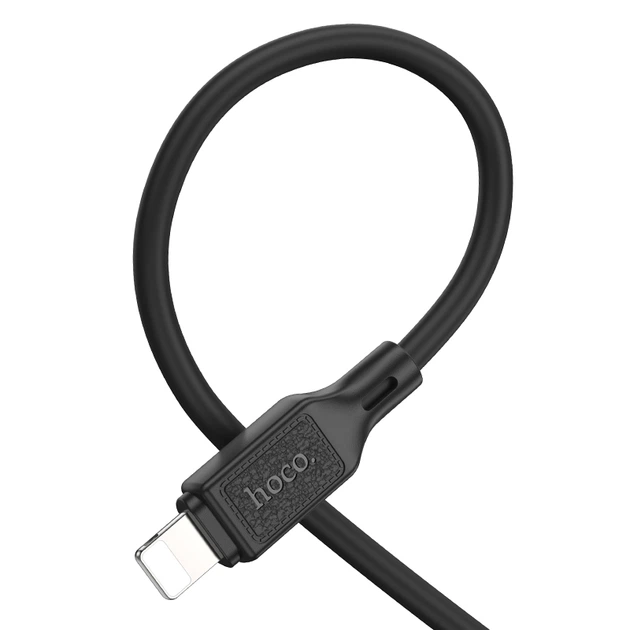 Кабель Hoco Cool Silicone PD Charging Data Cable For iP (X90) Black - изображение 3
