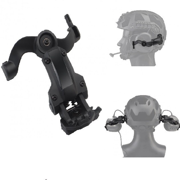 Комплект креплений активных наушников на шлем Earmor/Howard Leight/TAC-SKY на шлем Черный (HD-ACC-08-BK) - изображение 1