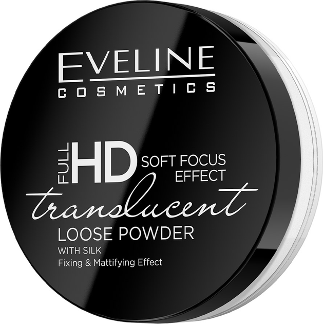 Акція на Прозора фіксувальна пудра Eveline Full Hd Loose Powder Translucent від Rozetka