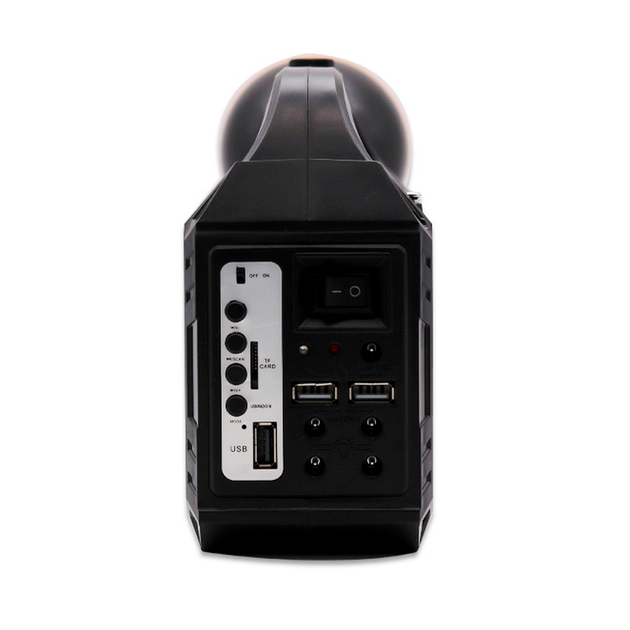 Ліхтар-прожектор із сонячною панеллю GD-102, з PowerBank 5000мАч + Bluetooth + FM-радіо + MP3-плеєр + 3 лампи - зображення 6