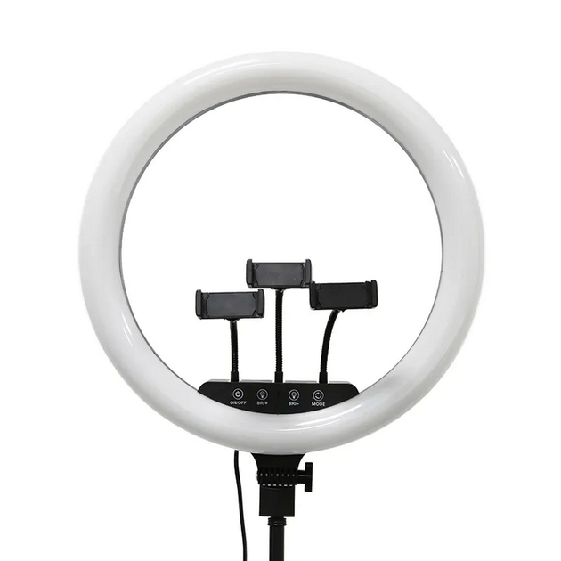 Кільцева LED лампа 36см, 220В, LS-360, з 3 кріпленнями для телефону + Пульт - Фото 5 Кільцева LED лампа 36см, 220В, LS-360, з 3 кріпленнями для телефону + Пульт - зображення 5