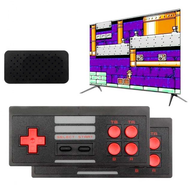 Игровая приставка 8Bit, 620 игр + 2 беспроводных джойстика - Фото 1 Игровая приставка 8Bit, 620 игр + 2 беспроводных джойстика - изображение 1
