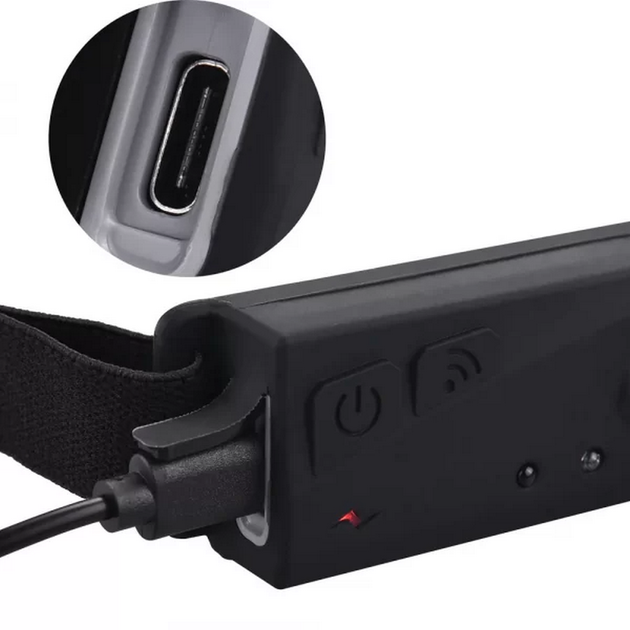 Налобний ліхтар 2в1 акумуляторний з USB та датчиком руху CB-689-1 - Фото 8 Налобний ліхтар 2в1 акумуляторний з USB та датчиком руху CB-689-1 - зображення 8