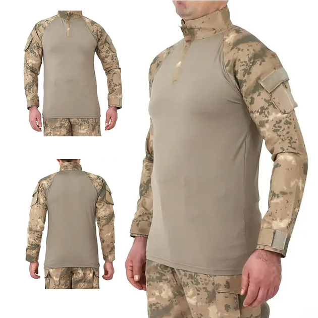 Рубашка мужская тактическая с длинным рукавом для военных и армии ВСУ, Бежевый M - изображение 1