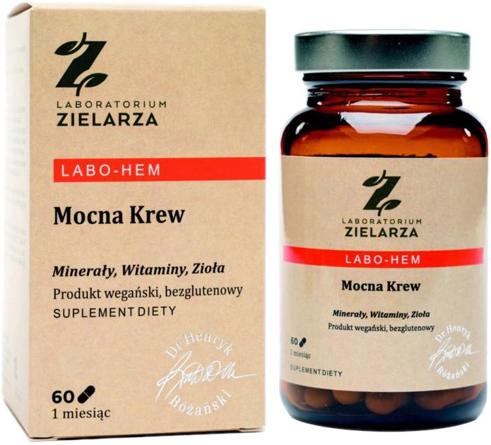 Вітамінний комплекс Laboratorium Zielarza Labo-Hem Mocna Krew мінерали, вітаміни, трави 60 капсул (LZ041) - зображення 1