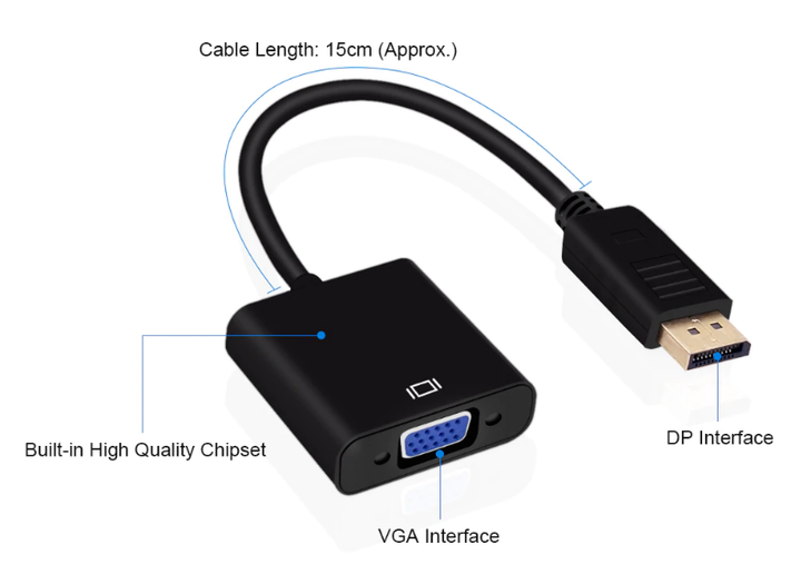 Адаптер-преобразователь Primo Displayport (DP) - VGA, конвертер Display Port - VGA ADPT-DP-VGA черный - Фото 3 Адаптер-преобразователь Primo Displayport (DP) - VGA, конвертер Display Port - VGA ADPT-DP-VGA черный - изображение 3
