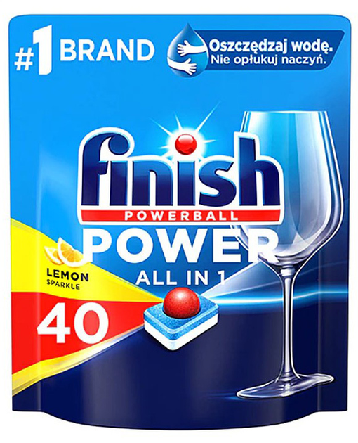 Таблетки для посудомийних машин FINISH Power All-in-1 Lemon 40 шт (5908252005048) - зображення 1