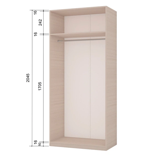 Шкаф гардеробный Roko (Роко) Эконом 1 Дуб Молочный 90х50х204.5 см (178996) - изображение 2